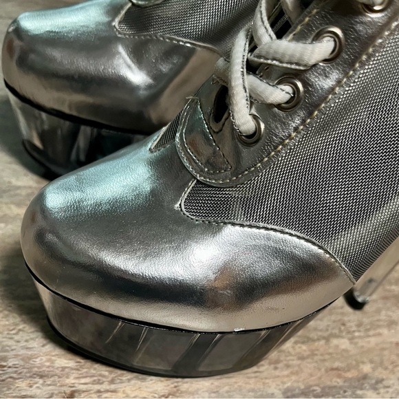 N.Y.L.A heeled laced platform heeled shoes with mesh - Picture 6 of 16